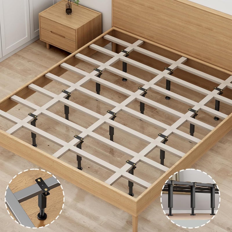 NESAPTO 4PCS Adjustable Height Bed Support Legs, 7.3-12 In, Metal Heavy Furniture Legs with Rubber Non-Slip Base for Sofa/Cabinet/Couch/Dresser/Table, Furniture Feet Replacement for King Queen Bed Frame Slat - Image 5